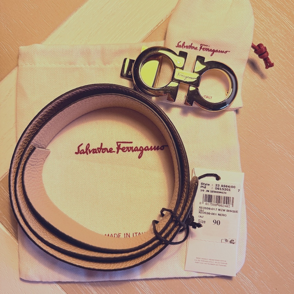 FERRAGAMO Belt- Salvatore Ferragamo Double Gancio Reversable Leather Belt